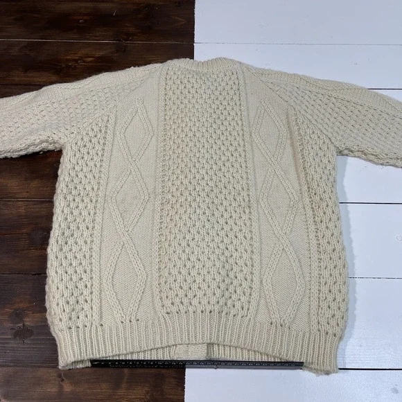 Cladyknit Womens Irish Fisherman 100% Merino Wool Cardigan Sweater Size 40 - Picture 3 of 7